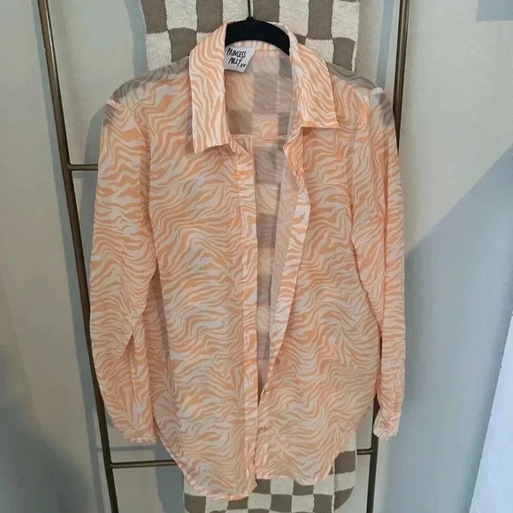 PRINCESS POLLY Ziggy Shirt Orange size 2 - Picture 1 of 8